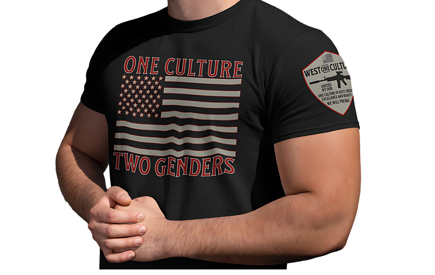 Patriotic T - Shirt One Culture Two Genders - WESTONECULTURE