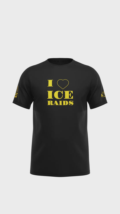 I LOVE ICE RAIDS Patriotic T-Shirt